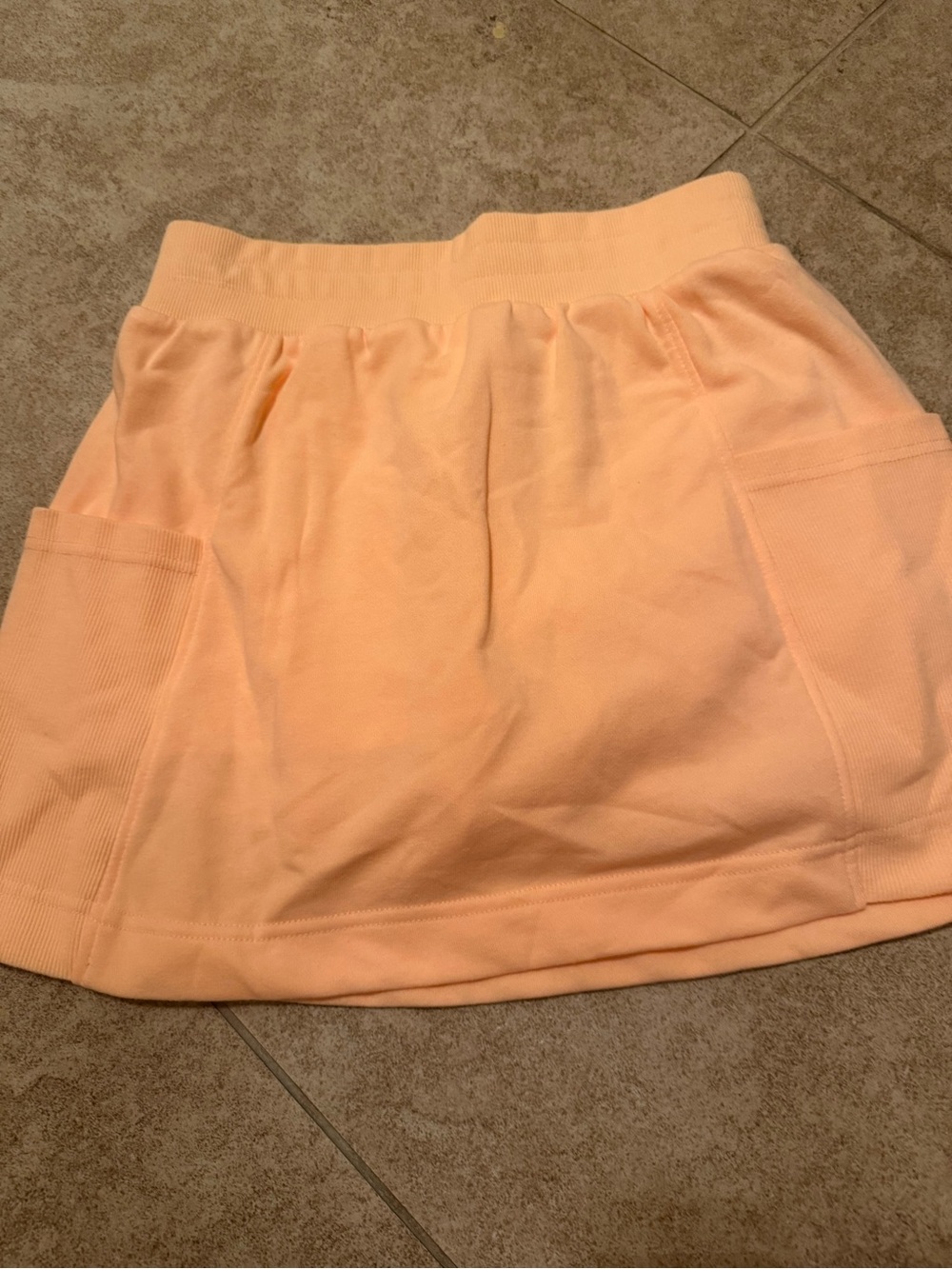 Peach Pocket-Front Knit Skirt - Unbranded